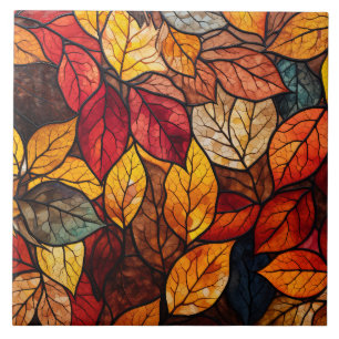Carreau Feuilles d'automne Verre Cathédrale
