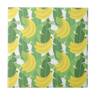 Carreau Feuilles De Banane Et Motif De Fruits