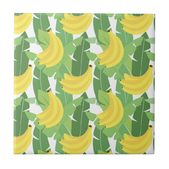 Carreau Feuilles De Banane Et Motif De Fruits (Devant)