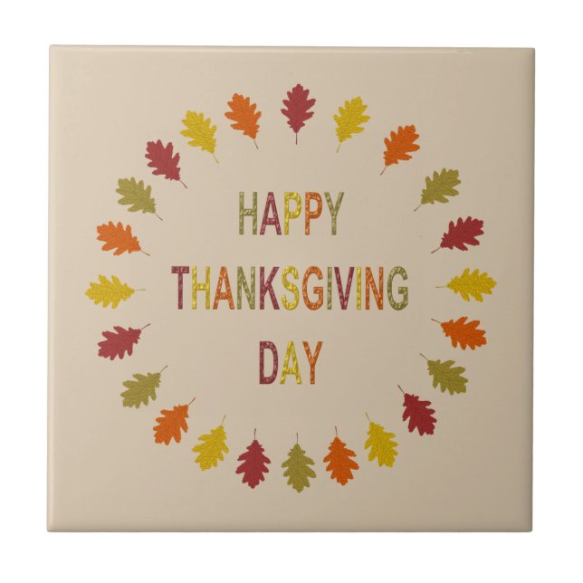 Carreau Feuilles de chêne de Thanksgiving (Devant)