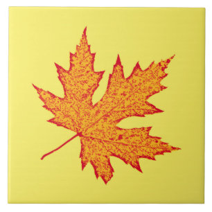 Carreau Feuilles de chêne - or orange et moutarde