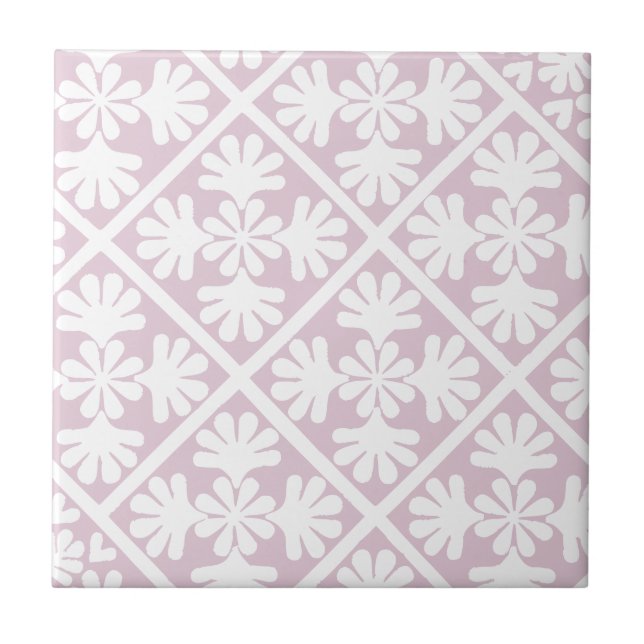 Carreau Feuilles de chêne scandinave rose poussiéreux Diam (Devant)