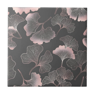 Carreau Feuilles de Ginkgo Roses Raffinées avec Texture Mé