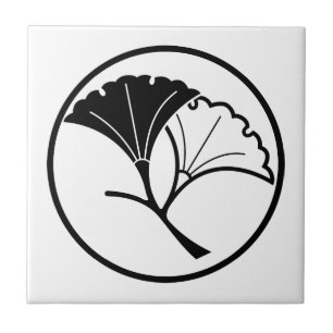 Carreau Feuilles de ginkgo yin et yang en anneau filiforme