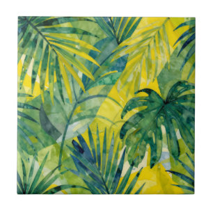 Carreau Feuilles de jungle Monstera Palmier Tropical