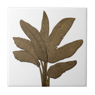 Carreau Feuilles de la banane à l'air de cuivre blanc