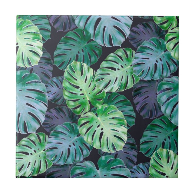 Carreau Feuilles de Monstera Tropical (Devant)