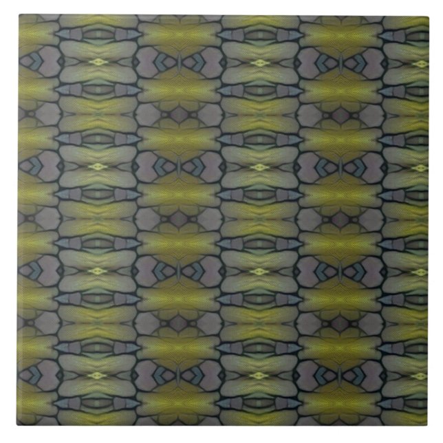 Carreau Feuilles de mousse d'herbe verte géométrique (Devant)