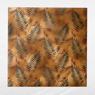 Carreau Feuilles de palme gris cuivre tropical
