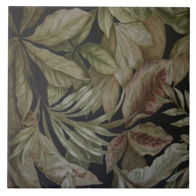CARREAU FEUILLES DE PALMIERS TROPICAUX (Devant)
