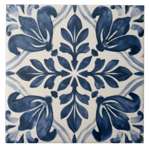 Carreau Feuilles d'indigo Floral Folk