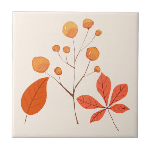 Carreau Feuilles et baies nordiques scandinaves