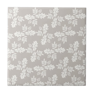 Carreau Feuilles gris blanc Vintage ligne Motif feuille