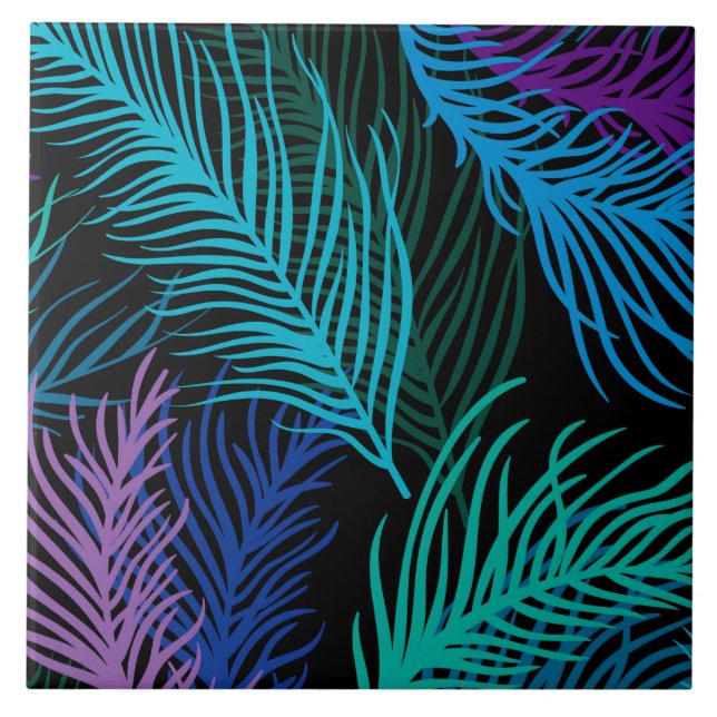 Carreau Feuilles multicolores Palm (Devant)