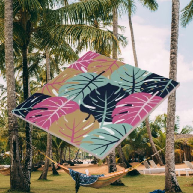 Carreau Feuilles Tropical Palm en rose et bleu | Décorativ (Créateur téléchargé)
