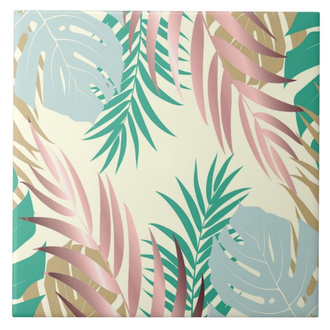 Carreau Feuilles tropicaux mignons (Devant)