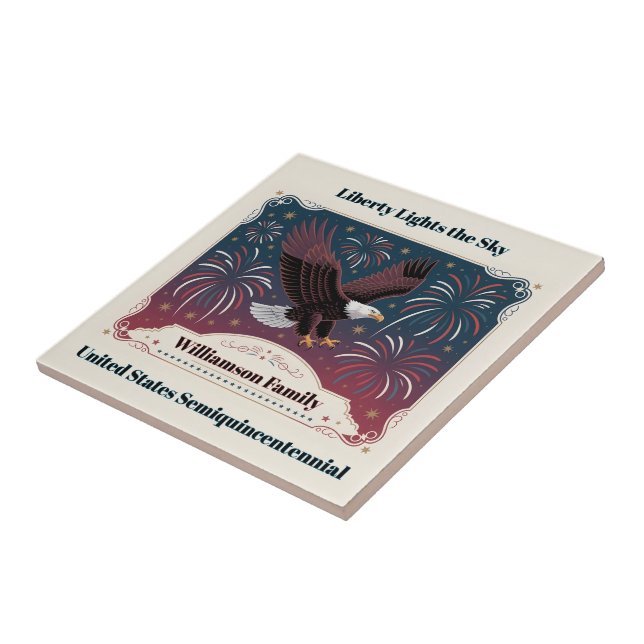 Carreau Feux d'artifice personnalisés Liberty Eagle de sty (Côté)