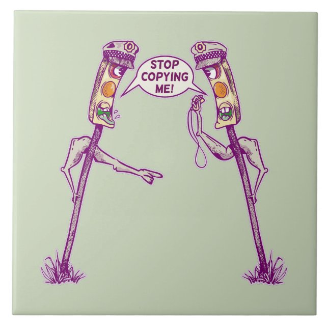 Carreau Feux de circulation amusants (Devant)