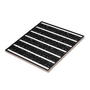 Carreau Fibres Brisées Répètent des Rayures Noir Blanc Gri