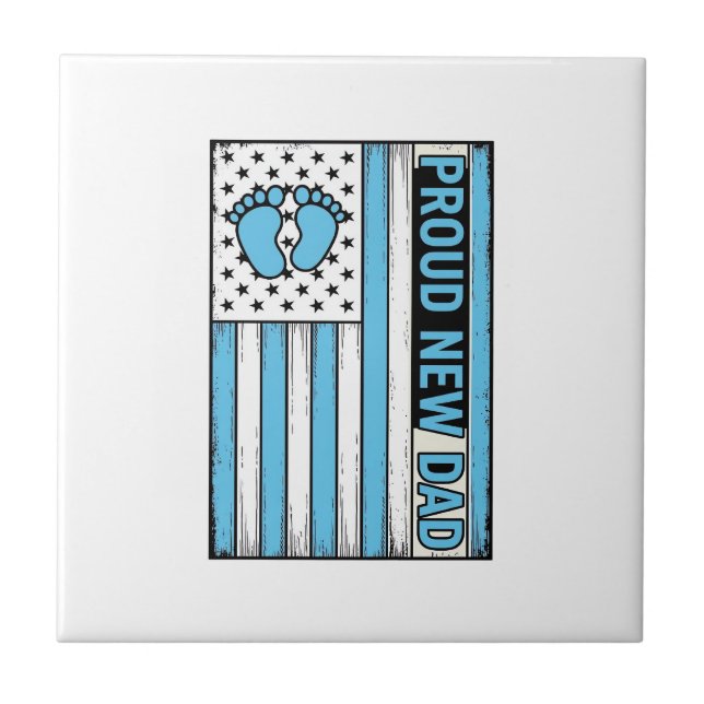 Carreau Fier Nouveau Papa Pieds de Bébé Drapeau Vector Des (Devant)