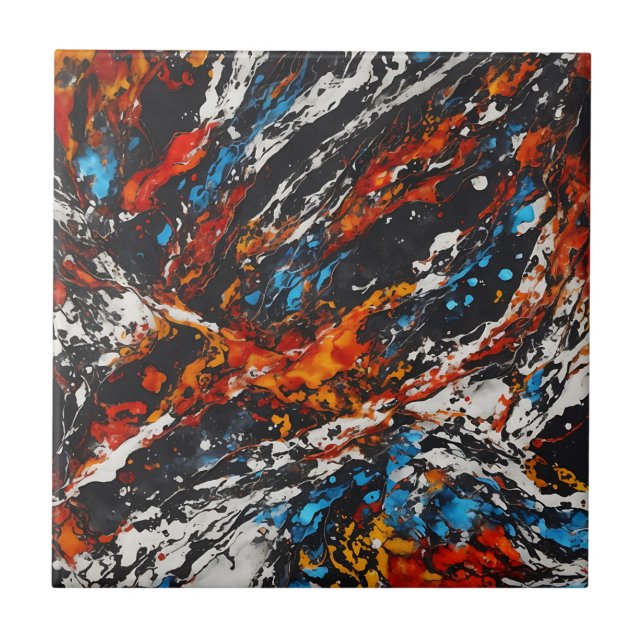 Carreau Fiery Abstrait en gras (Devant)