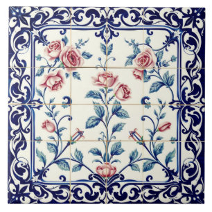 carreau filigrané de rose