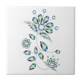 Carreau Filigree or en pierre de Gem