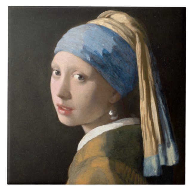 Carreau Fille avec une oreille perle (Devant)