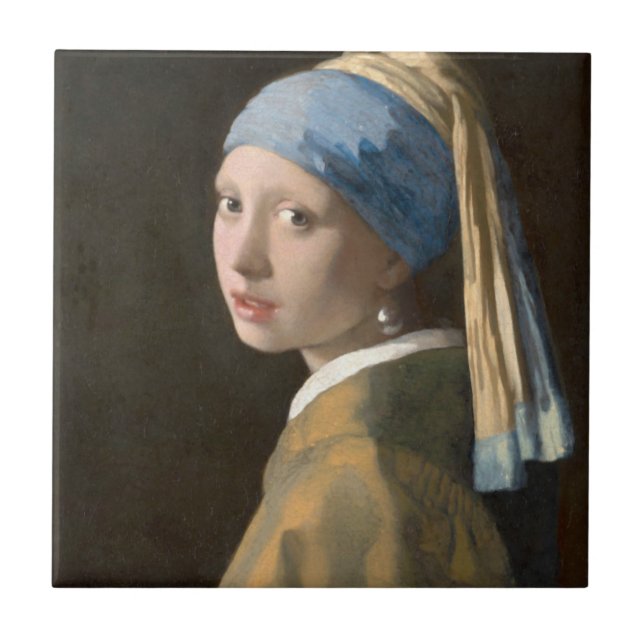 Carreau Fille avec une oreille perle (Devant)