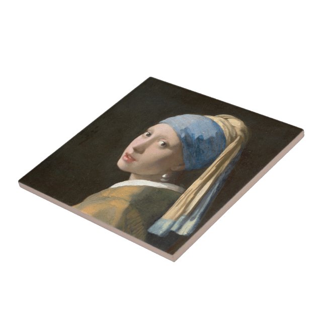 Carreau Fille avec une perle d'oreille-Johannes Vermeer Ar (Côté)