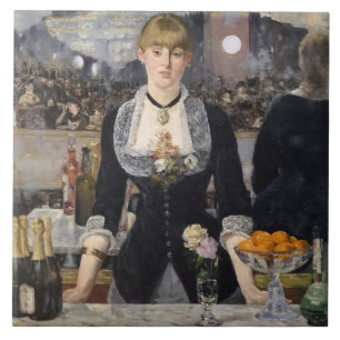 Carreau Fille de barmaid victorienne aux Folies Bergère, F