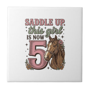Carreau Fille de selle 5e anniversaire Cheval Chemise de c