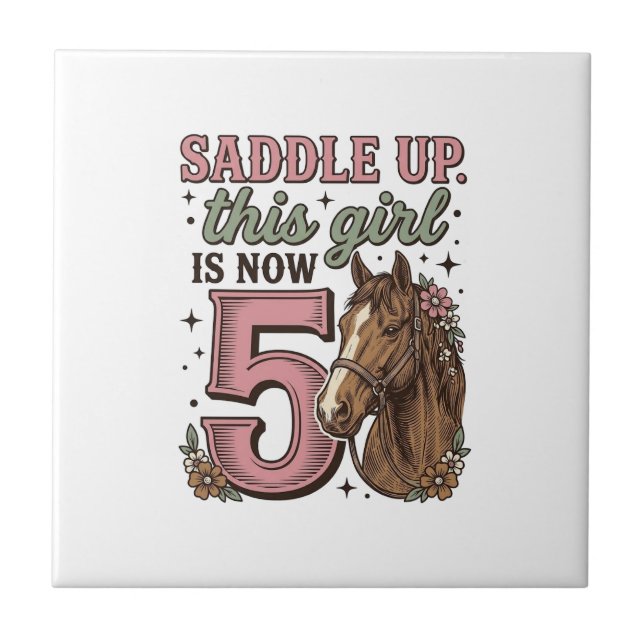Carreau Fille de selle 5e anniversaire Cheval Chemise de c (Devant)
