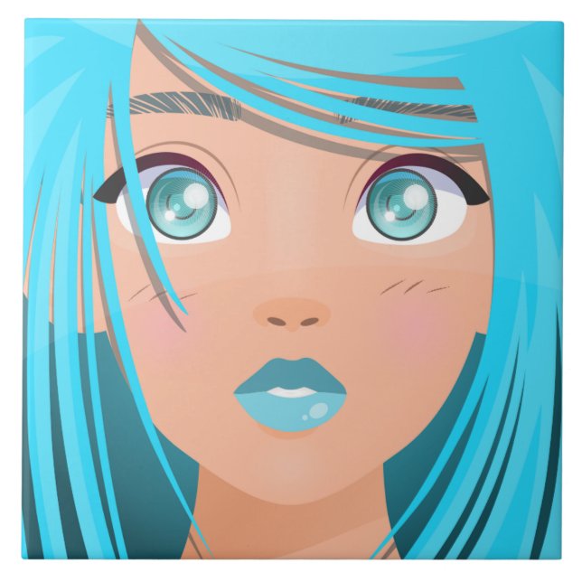 CARREAU FILLE DESSIN ANIME (Devant)