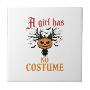 Carreau Fille d'Halloween n'a pas de citrouille de déguise