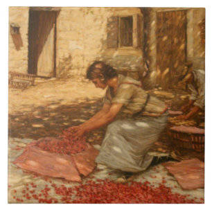 Carreau Fille Emballage Cerises en Provence (France)