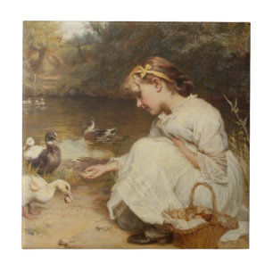 Carreau Fille nourricière canards (par Frederick Morgan)