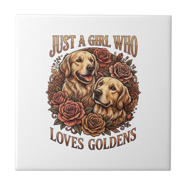 Carreau Fille qui aime simplement les roses pour chiens Go (Devant)