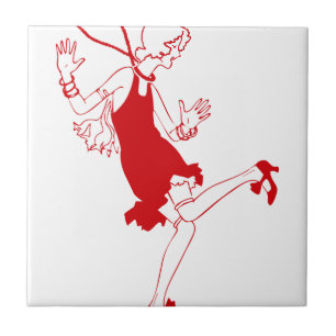 Carreau fille rouge