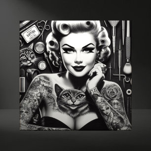 Carreau Fille tatouée alternative old school