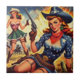 Carreau Filles de l'Ouest rétro