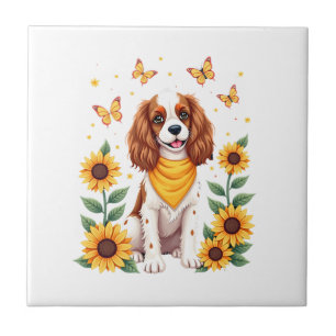 Carreau Filles Femmes Maman Cavalier King Charles Spaniel 