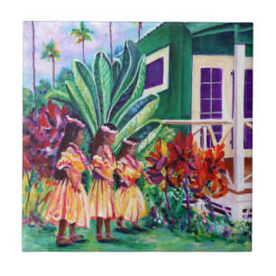Carreau Filles Hawaiian Keiki Hula