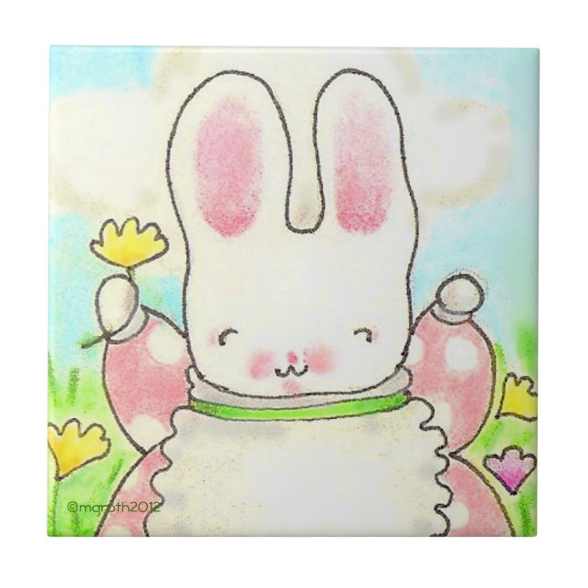 Carreau fillette lapin (Devant)