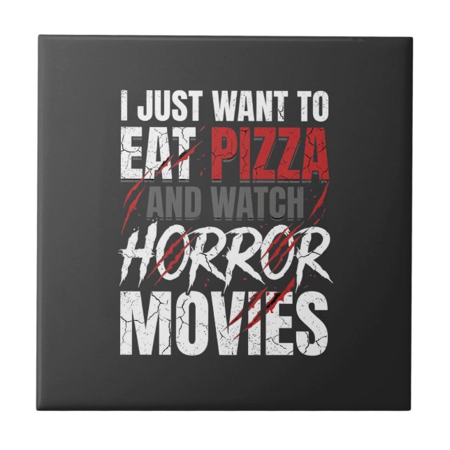Carreau Films d'horreur de pizza Halloween Design_1 (Devant)