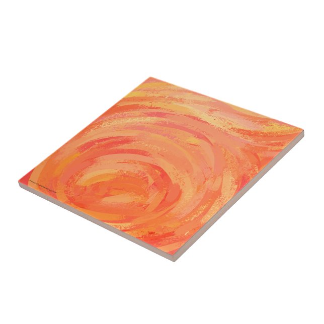 Carreau Fire Lake Orange Swirl (Côté)