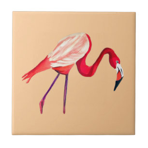 Carreau Flamant rose aquarelle jolie art