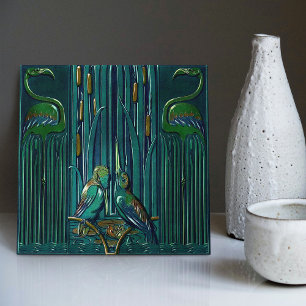 Carreau Flamant rose Art Déco Décor Art Nouveau