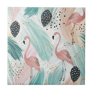 Carreau Flamant rose d'aquarelle Motif tropical