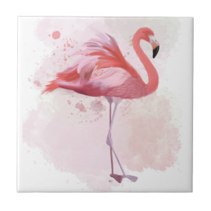Carreau Flamant rose de bouffée